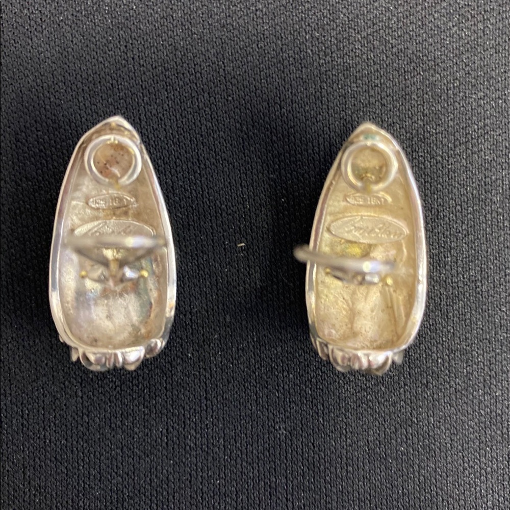 bill blass Retired Earrings 925 & 18 Karat Gold - Picture 8 of 11